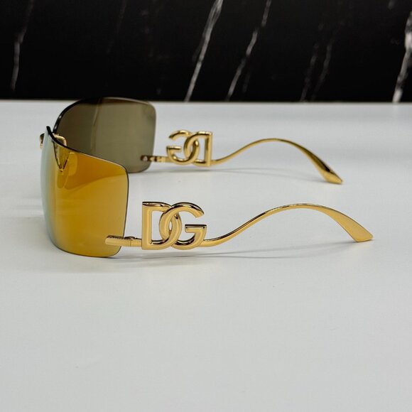 NEW DOLCE&GABBANA DG2319 02/5A GOLD SUNGLASSES DG2319 025A EYEWEAR - Picture 7 of 13